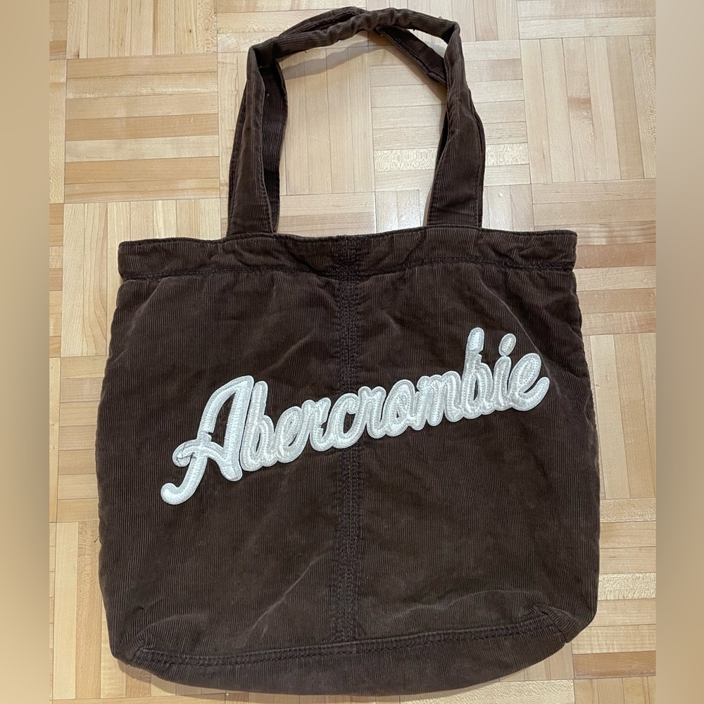 Abercrombie & Fitch Brown Corduroy Tote Bag Y2K Vintage